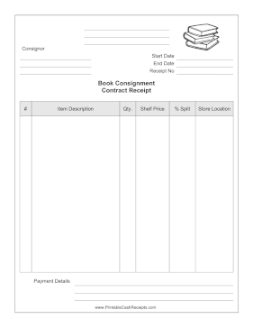 Book Consignment Contract Receipt