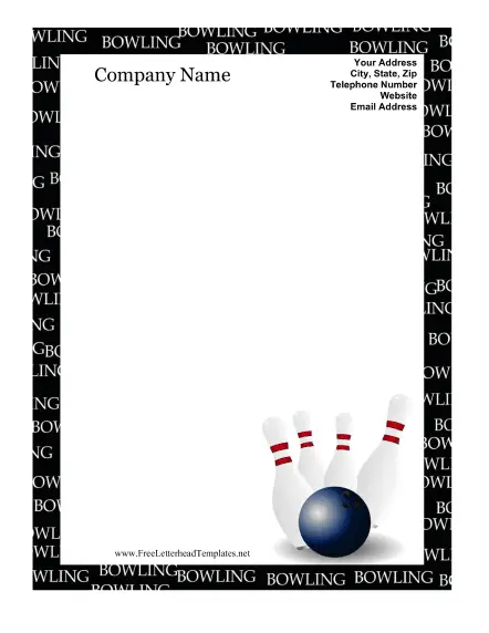 Bowling Letterhead