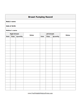 Breast Pumping Record