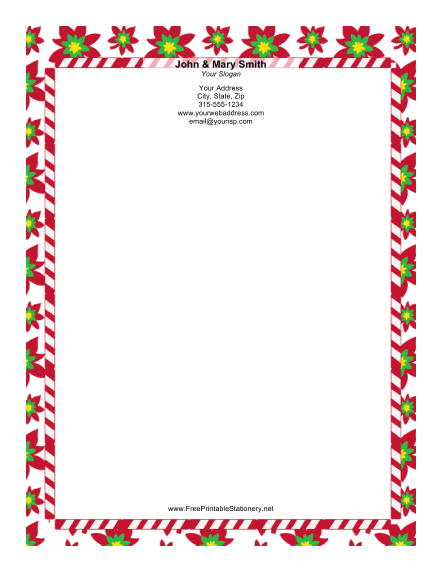 Bright Poinsettias stationery design