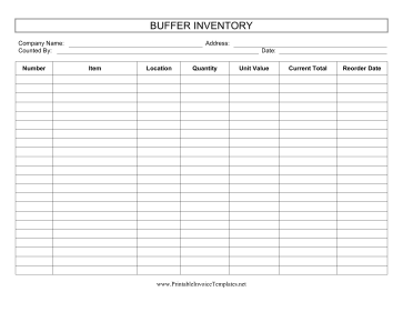 Buffer Inventory Template