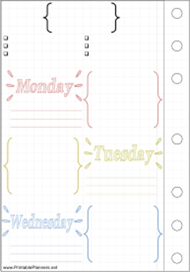 Bullet Journal Mon-Wed