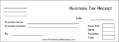 Business Tax Receipt