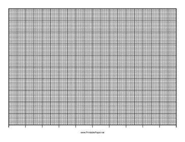 Printable Calendar - 10 Years by Months - 100 Divisions with Index Lines - Landscape