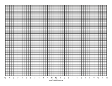 Printable Calendar - 1 Day by Half Hour 100 - Divisions with Index Lines - Landscape