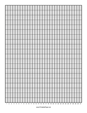 Printable Calendar - 1 Month by Days - 100 Divisions with Index Lines