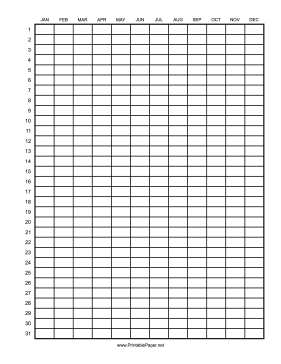 Printable Calendar - 1 Year by Month