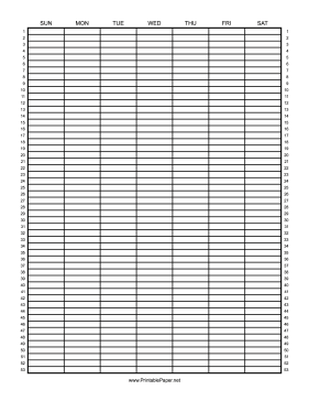 Printable Calendar - 1 Year by Week