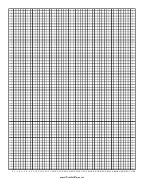 Printable Calendar - 1 Year by Weeks - 100 Divisions with Index Lines