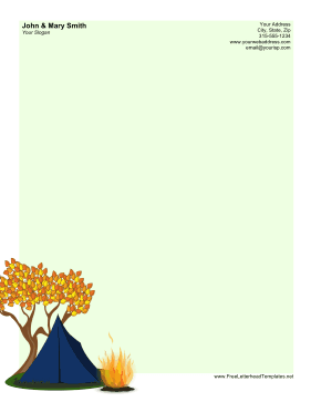 Camping Letterhead