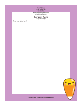 Candy Corn Halloween Letterhead