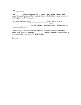 Car Insurance Complaint Letter