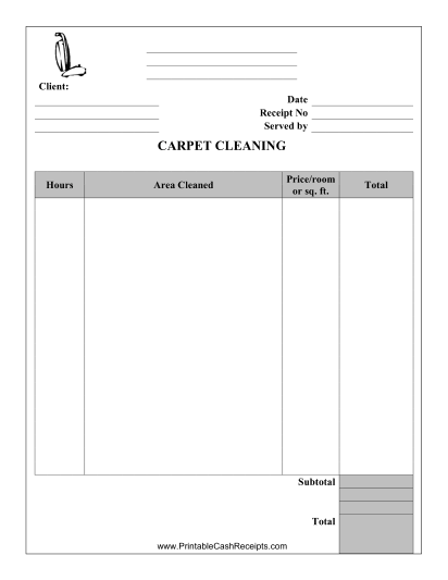 Carpet Cleaning Receipt