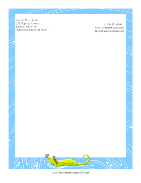 Cartoon Crocodile stationery design