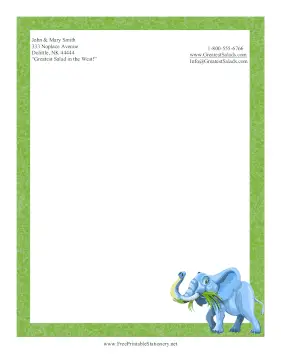 Cartoon Elephant stationery design