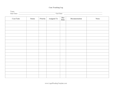 Case Tracking Log