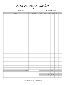 Cash Envelope Tracker