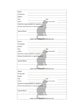 Cat Adoption 3x5 Cage Card