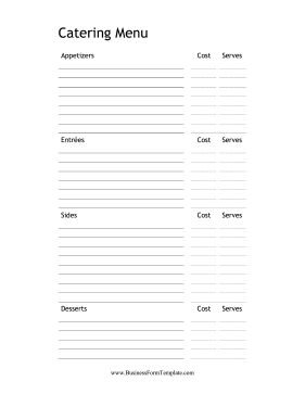 Catering Menu