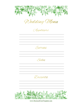 Catering Menu Wedding