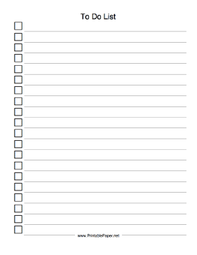 Printable Checklist To Do List