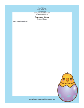 Chick in Egg Easter Letterhead