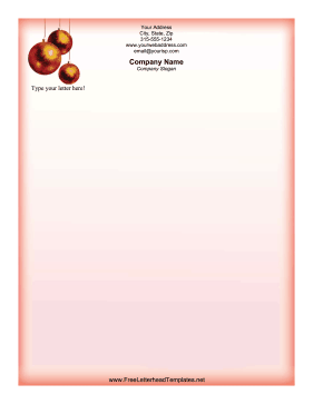 Christmas Balls Letterhead