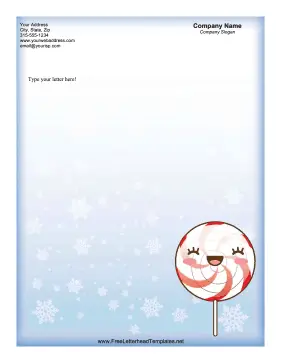 Christmas Letterhead Peppermint Lollipop