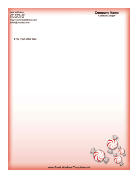 Christmas Letterhead Red Peppermints