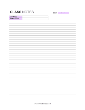 Printable Class Notes