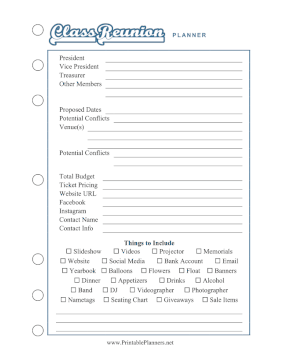 Class Reunion Planner