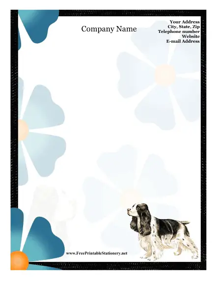 Cocker Spaniel stationery design