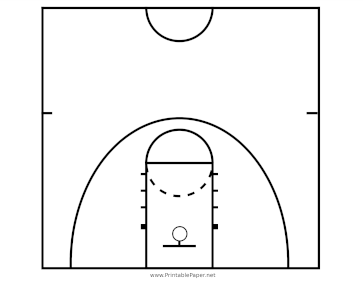 Printable College Mens Basketball Half-Court Diagram