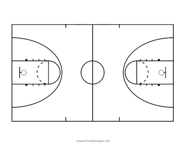 Printable College Womens Basketball Court Diagram