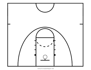 Printable College Womens Basketball Half-Court Diagram