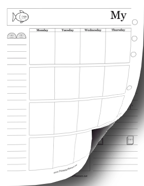 Colorable Two Page Monthly