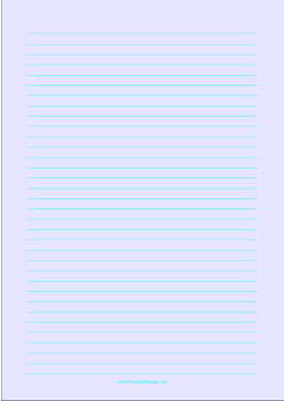 Printable Lined Paper - Light Blue - Medium Cyan Lines - A4