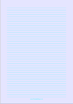 Printable Lined Paper - Light Blue - Narrow Cyan Lines - A4