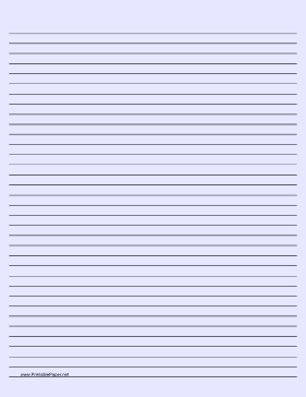 Printable Lined Paper - Light Blue - Medium Black Lines