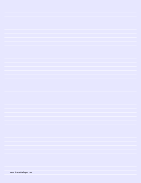 Printable Lined Paper - Light Blue - Narrow White Lines