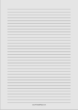 Printable Lined Paper - Light Gray - Medium Black Lines - A4