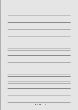 Printable Lined Paper - Light Gray - Narrow Black Lines - A4