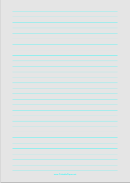 Printable Lined Paper - Light Gray - Wide Cyan Lines - A4