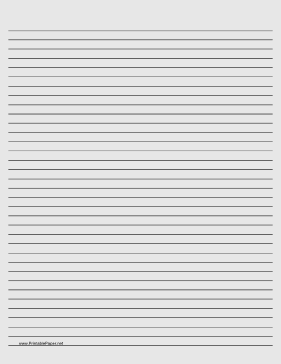 Printable Lined Paper - Light Gray - Medium Black Lines