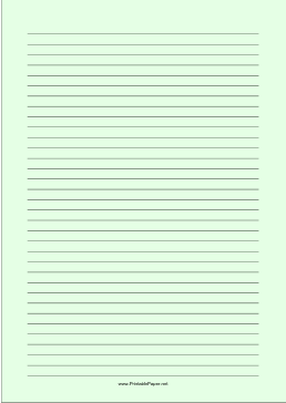 Printable Lined Paper - Light Green - Medium Black Lines - A4