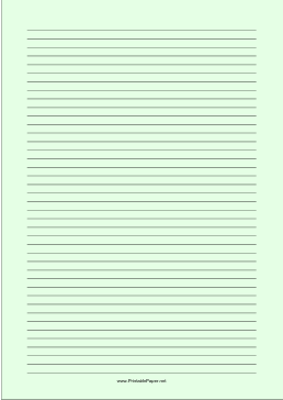 Printable Lined Paper - Light Green - Narrow Black Lines - A4