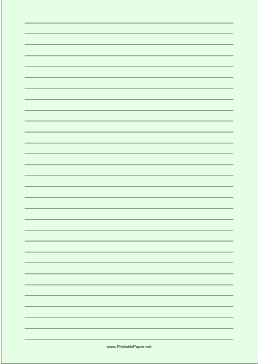 Printable Lined Paper - Light Green - Wide Black Lines - A4