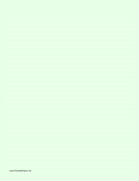 Printable Lined Paper - Light Green - Medium White Lines