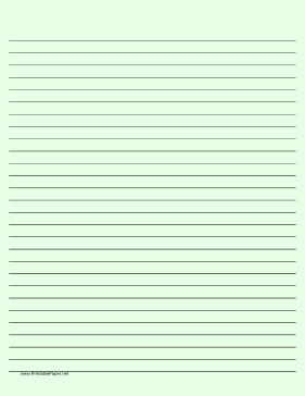 Printable Lined Paper - Light Green - Wide Black Lines