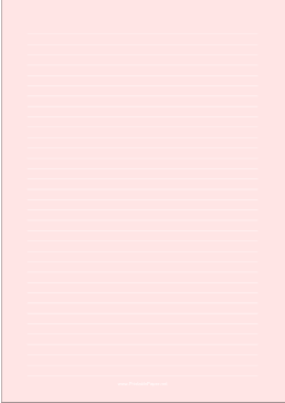 Printable Lined Paper - Light Red - Medium White Lines - A4